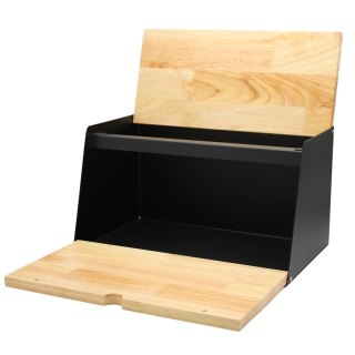 Chlebak dwustronny bambusowy stal pojemnik na chleb skośny czarny BRUNBESTE BB-4258