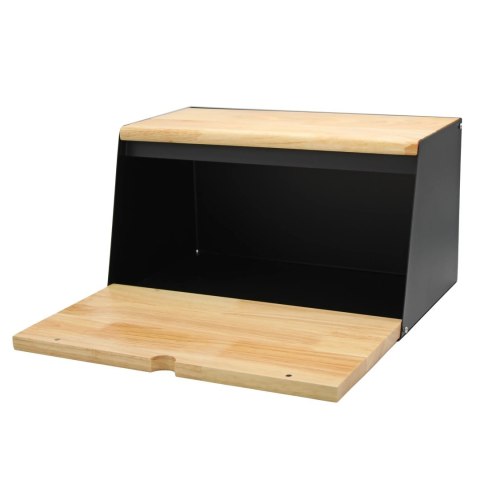 Chlebak dwustronny bambusowy stal pojemnik na chleb skośny czarny BRUNBESTE BB-4258