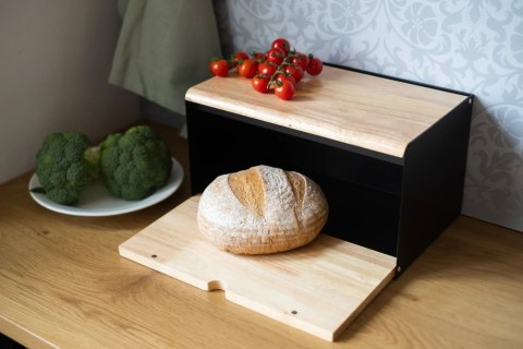 Chlebak dwustronny stal bambusowy pojemniki na przyprawy nóż do chleba BRUNBESTE BB-2698