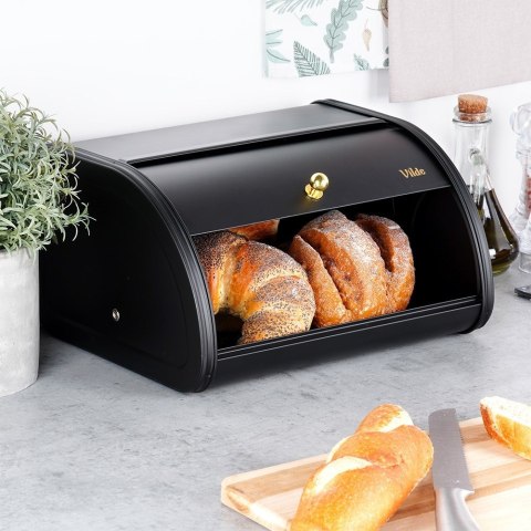 Chlebak metalowy pojemnik na chleb pieczywo czarny 30x26.5x17cm VILDE 259621