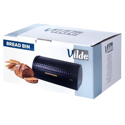 Chlebak metalowy pojemnik na chleb pieczywo czarny 38x28.5x18cm VILDE 259614