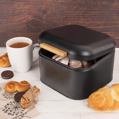 Chlebak metalowy pojemnik na chleb pieczywo czarny mały 21.5x20x14.5cm ORION 152462