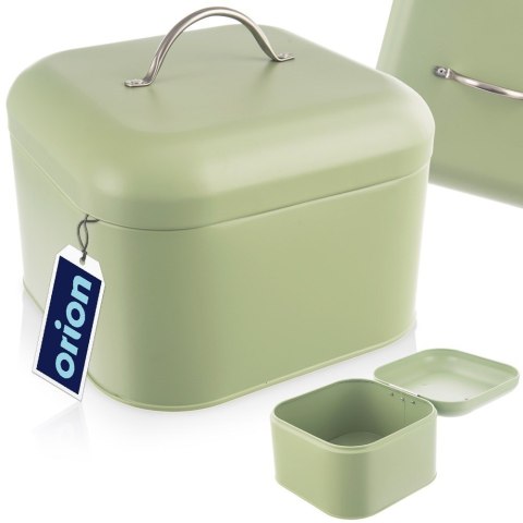 Chlebak metalowy pojemnik na chleb pieczywo zielony mały GREENISH 20x20x17cm ORION 152463