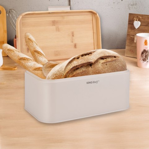 CHLEBAK Z DREWNIANĄ POKRYWĄ POJEMNIK NA PIECZYWO KINGHOFF KH-1928