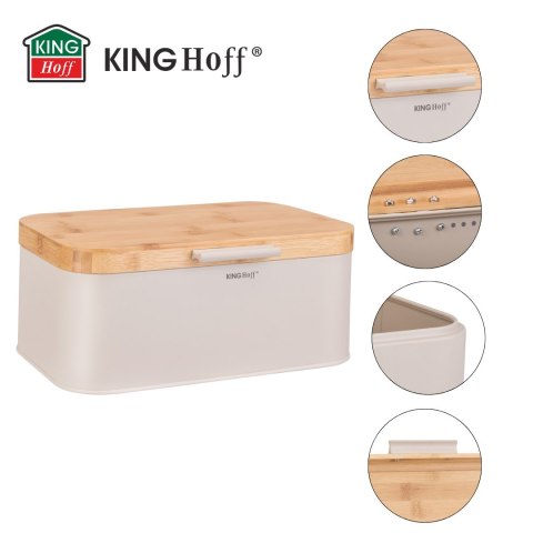 CHLEBAK Z DREWNIANĄ POKRYWĄ POJEMNIK NA PIECZYWO KINGHOFF KH-1928