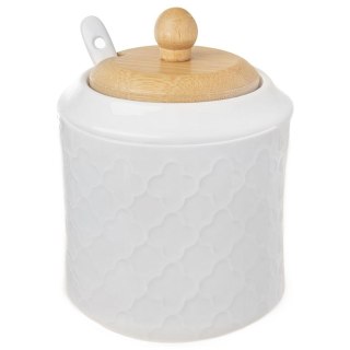 CUKIERNICZKA Z ŁYŻECZKĄ PORCELANOWA BIAŁA CUKIERNICA POJEMNIK NA CUKIER WHITELINE 350 ML ORION 126715