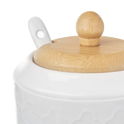 CUKIERNICZKA Z ŁYŻECZKĄ PORCELANOWA BIAŁA CUKIERNICA POJEMNIK NA CUKIER WHITELINE 350 ML ORION 126715