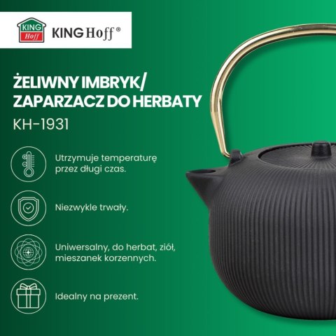 CZAJNICZEK ŻELIWNY ZAPARZACZ DO HERBATY KAWY 1.0L KINGHOFF KH-1931