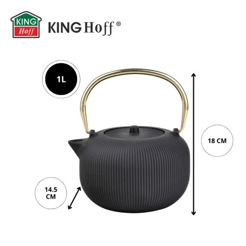 CZAJNICZEK ŻELIWNY ZAPARZACZ DO HERBATY KAWY 1.0L KINGHOFF KH-1931