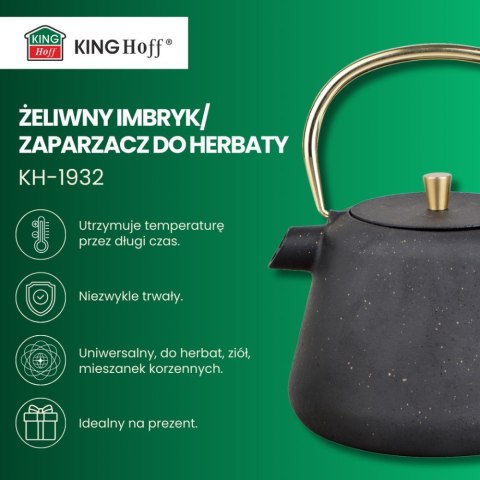 CZAJNICZEK ŻELIWNY ZAPARZACZ DO HERBATY KAWY 1.0L KINGHOFF KH-1932