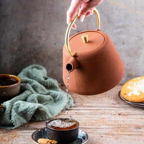 CZAJNICZEK ŻELIWNY ZAPARZACZ DO HERBATY KAWY 1.0L KINGHOFF KH-1934