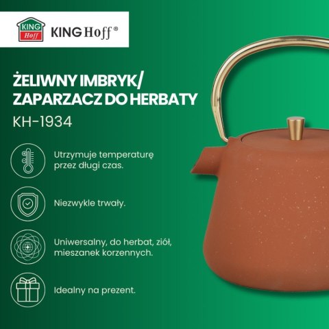 CZAJNICZEK ŻELIWNY ZAPARZACZ DO HERBATY KAWY 1.0L KINGHOFF KH-1934