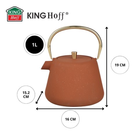 CZAJNICZEK ŻELIWNY ZAPARZACZ DO HERBATY KAWY 1.0L KINGHOFF KH-1934