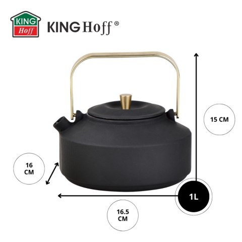 CZAJNICZEK ŻELIWNY ZAPARZACZ DO HERBATY KAWY 1.0L KINGHOFF KH-1935