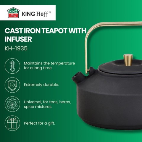 CZAJNICZEK ŻELIWNY ZAPARZACZ DO HERBATY KAWY 1.0L KINGHOFF KH-1935