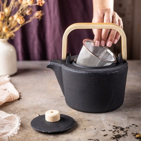 CZAJNICZEK ŻELIWNY ZAPARZACZ Z DREWNIANYM UCHWYTEM 1.3L KINGHOFF KH-1845