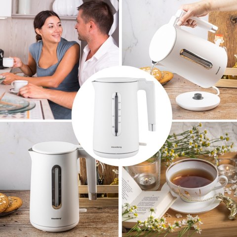 CZAJNIK ELEKTRYCZNY BEZPRZEWODOWY 1.7L BIAŁY KLAUSBERG KB-7890