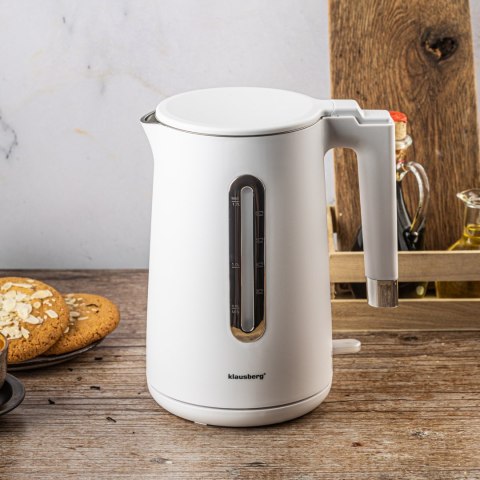 CZAJNIK ELEKTRYCZNY BEZPRZEWODOWY 1.7L BIAŁY KLAUSBERG KB-7890