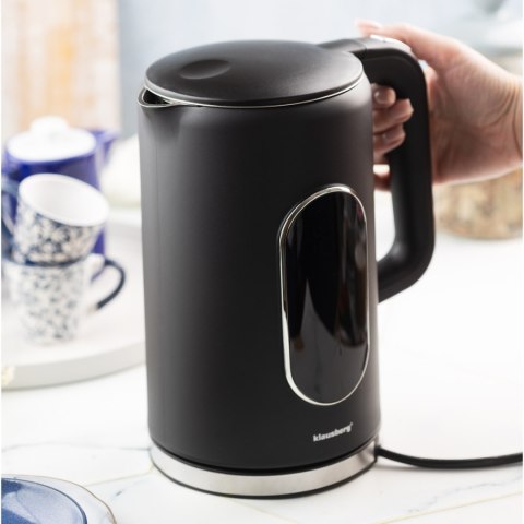 CZAJNIK ELEKTRYCZNY Z REGULACJĄ TEMPERATURY 1.7L BEZPRZEWODOWY CZARNY KLAUSBERG KB-7891