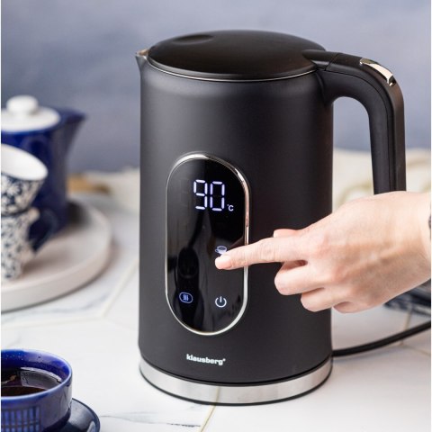 CZAJNIK ELEKTRYCZNY Z REGULACJĄ TEMPERATURY 1.7L BEZPRZEWODOWY CZARNY KLAUSBERG KB-7891