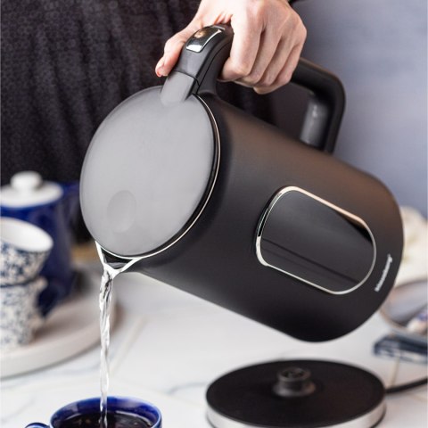 CZAJNIK ELEKTRYCZNY Z REGULACJĄ TEMPERATURY 1.7L BEZPRZEWODOWY CZARNY KLAUSBERG KB-7891