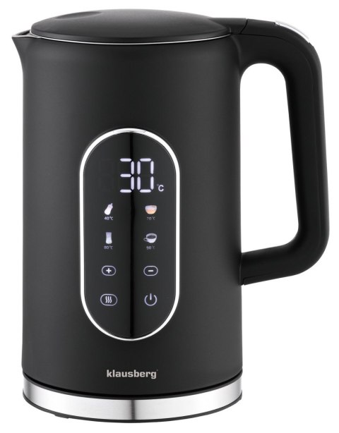 CZAJNIK ELEKTRYCZNY Z REGULACJĄ TEMPERATURY 1.7L BEZPRZEWODOWY CZARNY KLAUSBERG KB-7891