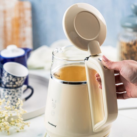 CZAJNIK ELEKTRYCZNY Z REGULACJĄ TEMPERATURY MAŁY 1.0L BEZPRZEWODOWY KREMOWY KLAUSBERG KB-7893