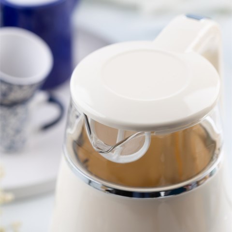 CZAJNIK ELEKTRYCZNY Z REGULACJĄ TEMPERATURY MAŁY 1.0L BEZPRZEWODOWY KREMOWY KLAUSBERG KB-7893