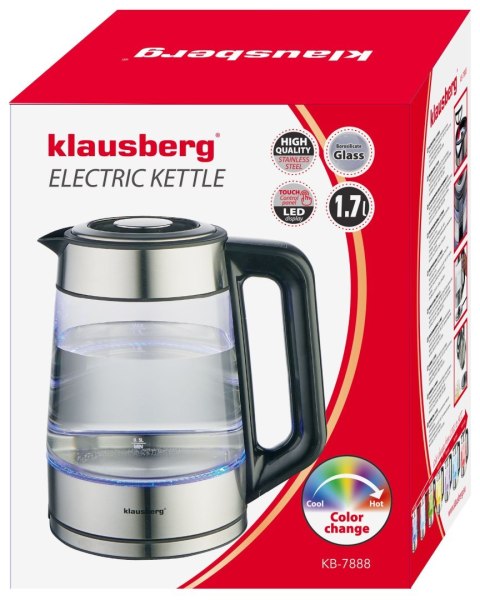 CZAJNIK ELEKTRYCZNY Z REGULACJĄ TEMPERATURY SZKLANY 1.7L KLAUSBERG KB-7888