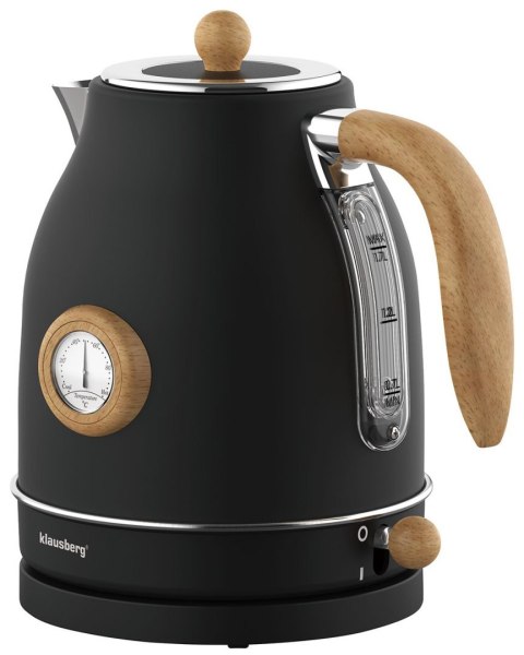 CZAJNIK ELEKTRYCZNY Z TERMOMETREM STAL NIERDZEWNA 1.7L 2200W KLAUSBERG KB-7907 CZARNY