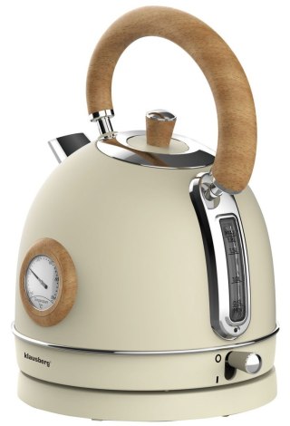 CZAJNIK ELEKTRYCZNY Z TERMOMETREM STAL NIERDZEWNA 1.8L 2200W KLAUSBERG KB-7905 BEŻOWY