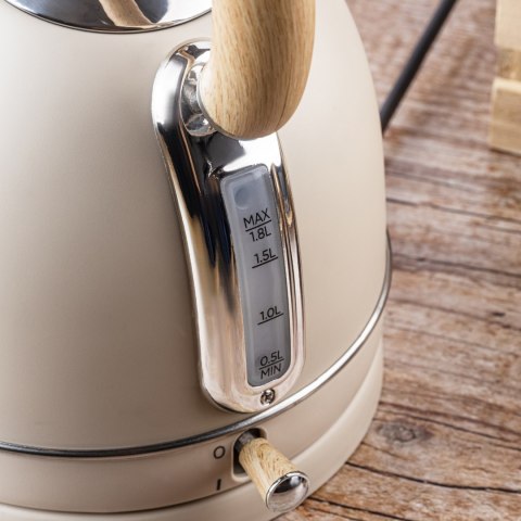 CZAJNIK ELEKTRYCZNY Z TERMOMETREM STAL NIERDZEWNA 1.8L 2200W KLAUSBERG KB-7905 BEŻOWY