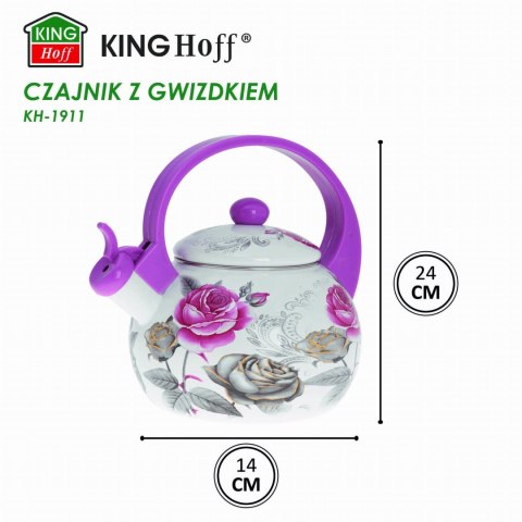 CZAJNIK EMALIOWANY 2.0L EMALIA NA INDUKCJĘ GAZ KINGHOFF ROSE KH-1911