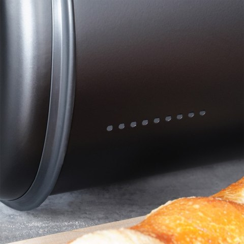 Chlebak stalowy pojemnik na pieczywo chleb bułki czarny 43x27.5x18.5cm VILDE 259616