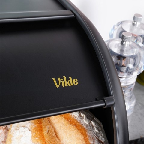 Chlebak stalowy pojemnik na pieczywo chleb bułki czarny 43x27.5x18.5cm VILDE 259616