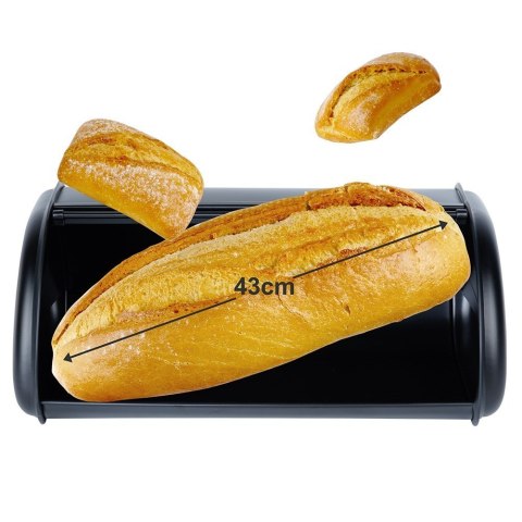 Chlebak stalowy pojemnik na pieczywo chleb bułki czarny 43x27.5x18.5cm VILDE 259616