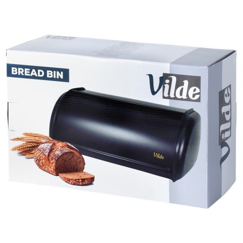 Chlebak stalowy pojemnik na pieczywo chleb bułki czarny 43x27.5x18.5cm VILDE 259616