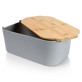 Chlebak z deską do krojenia bambusową szary 33x18.5x12cm VILDE 259302