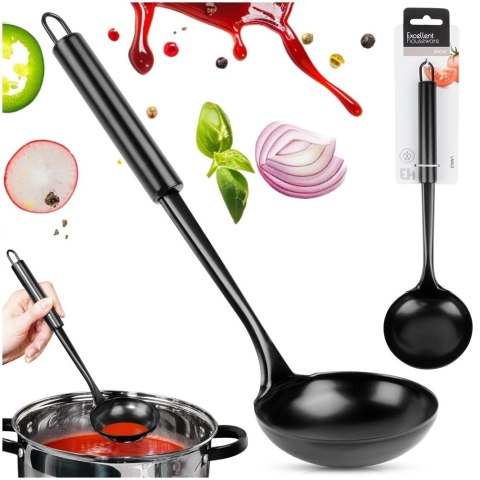 Chochla do zupy mała stalowa łyżka wazowa czarna 60ml 30cm EXCELLENT HOUSEWARE 259737