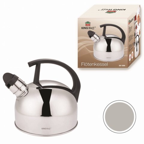 CZAJNIK STALOWY 1.5L BŁYSZCZĄCY SREBRNY KINGHOFF KH-1896