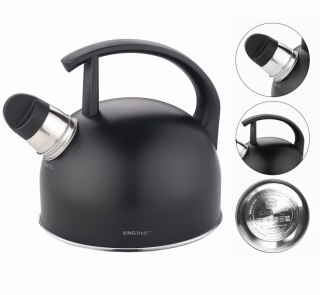 CZAJNIK STALOWY 1.5L MATOWY CZARNY KINGHOFF KH-1897