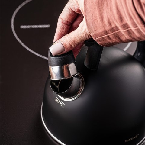 CZAJNIK STALOWY 1.5L MATOWY CZARNY KINGHOFF KH-1897