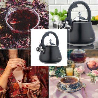 CZAJNIK STALOWY NA GAZ 2.8L INDUKCJA CZARNY MATOWY KLAUSBERG KB-7918