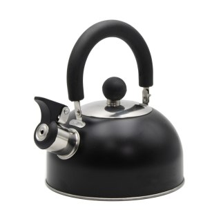 Czajnik stalowy z gwizdkiem na gaz indukcję mały 1.5L czarny MAT BRUNBESTE BB-1324