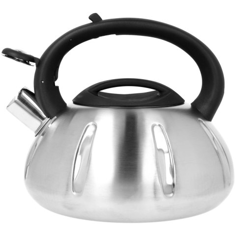 Czajnik stalowy z gwizdkiem tradycyjny gaz indukcja DUŻY 3L srebrny połysk BRUNBESTE BB-1314