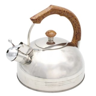 Czajnik stalowy z gwizdkiem tradycyjny indukcja 2.5L drewniany uchwyt BRUNBESTE BB-2270