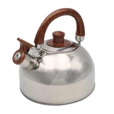 Czajnik stalowy z gwizdkiem tradycyjny na gaz indukcję 2.5L srebrny BRUNBESTE BB-2268