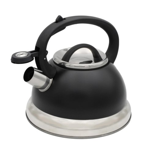Czajnik stalowy z gwizdkiem tradycyjny na indukcję gaz 2.5L czarny BRUNBESTE BB-2273