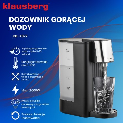DOZOWNIK DYSTRYBUTOR PODGRZEWACZ DO GORĄCEJ WODY 2.5L KLAUSBERG KB-7877