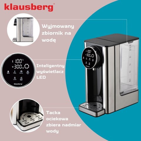 DOZOWNIK DYSTRYBUTOR PODGRZEWACZ DO GORĄCEJ WODY 2.7L Z REGULACJĄ TEMPERATURY KLAUSBERG KB-7880